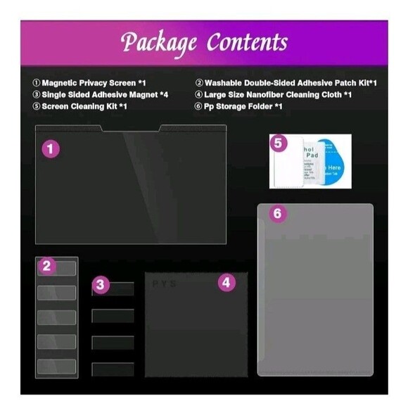 Magnetic Laptop Privacy Screen 16 Inch 16:10 Ratio  Removable Anti-glare Blue Li - Picture 9 of 11